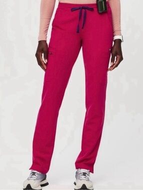 Figs High Waisted Yola Skinny Scrub Pants Ultra Rose Size L/T